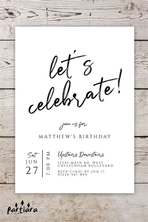 Let's Celebrate Party Invitation Online Editable Template - Etsy UK | Online party invitations ...