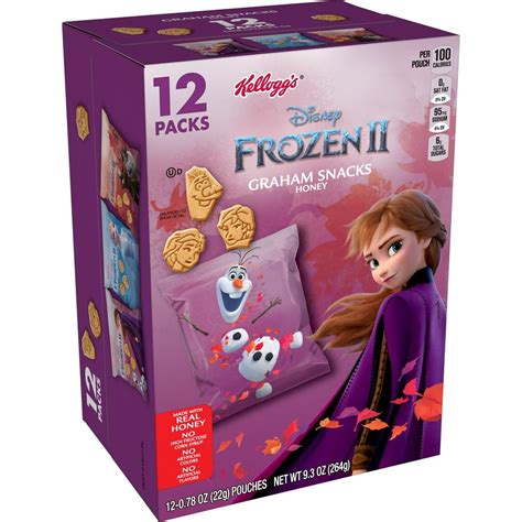 Kellogg's Disney's Frozen 2 Graham Snacks, No High Fructose Corn Syrup, Honey, 12oz Box, 12 Ct ...