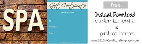 Free Massage gift certificate template | Spa gift certificate template