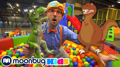 Blippi Learns Dinosaurs At The Kinderland Indoor Playground ...