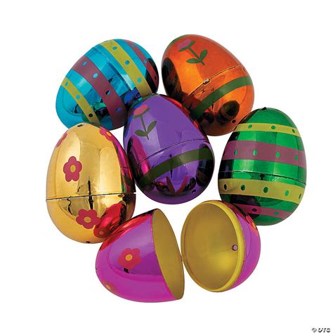 Metallic Decorated Plastic Easter Eggs - Discontinued