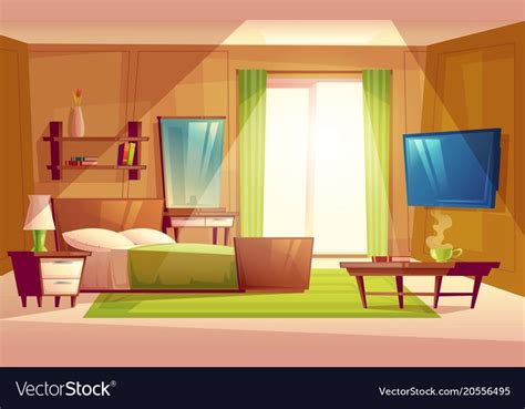 Interior of bedroom living room furniture vector image on VectorStock ...