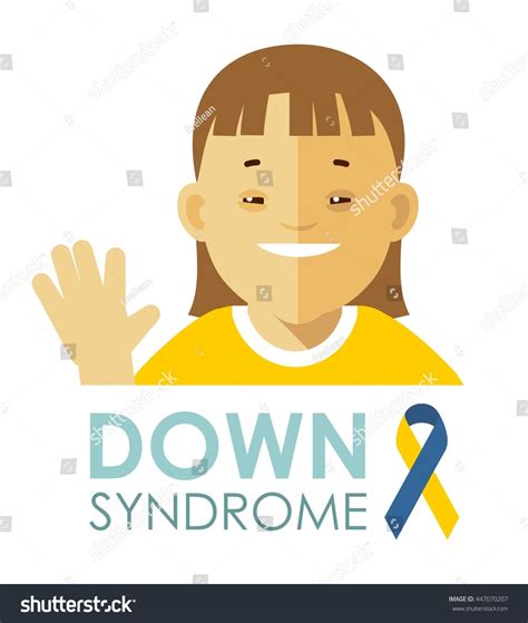 Down Syndrome Concept Smiling Face Disabled Stock Vector (Royalty Free ...