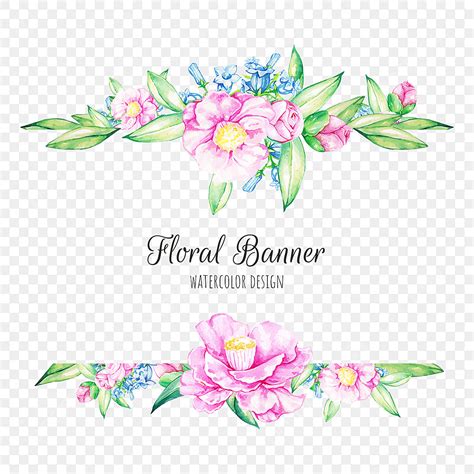 Red Watercolor Floral Vector Hd PNG Images, Watercolor Floral Banner, Beautiful, Blue Flower ...