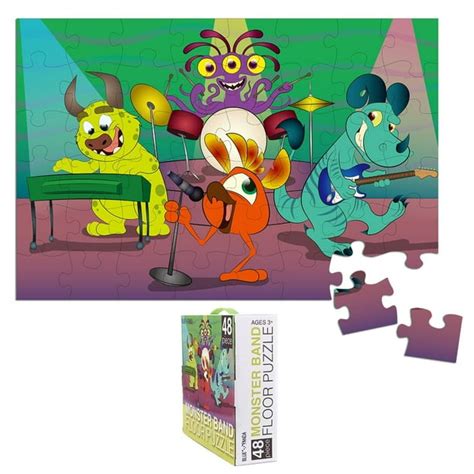 Floor Puzzles for Kids - 48-Piece Giant Floor Puzzle, Monster Band Jumbo Jigsaw Puzzles for ...