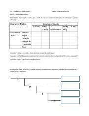 Candy Cladistics Worksheet.docx - SCI 1901 Biology of Dinosaurs Name: Madelaine Heredia Candy ...