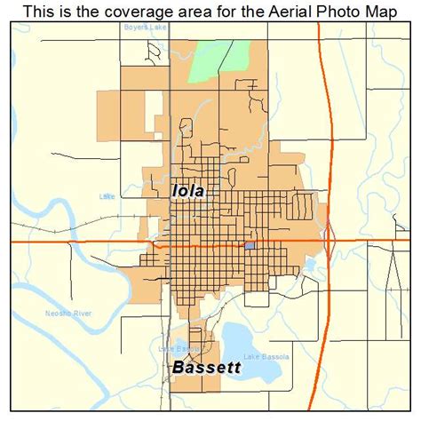 Aerial Photography Map of Iola, KS Kansas