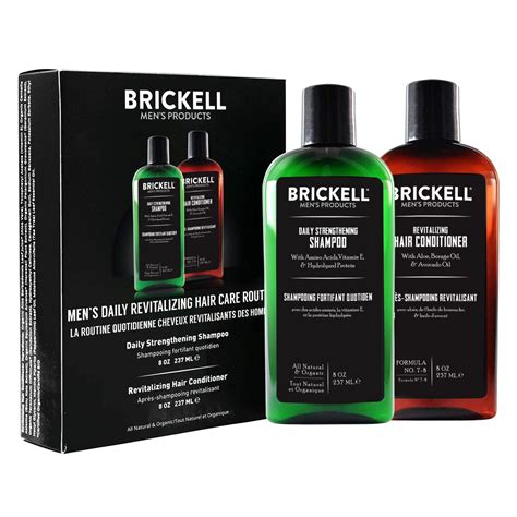 Amazon.com : Brickell Men's Daily Revitalizing Hair Care Routine, Shampoo and Conditioner Set ...