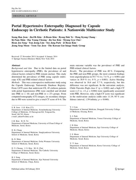 (PDF) Portal Hypertensive Enteropathy Diagnosed by Capsule Endoscopy in ...