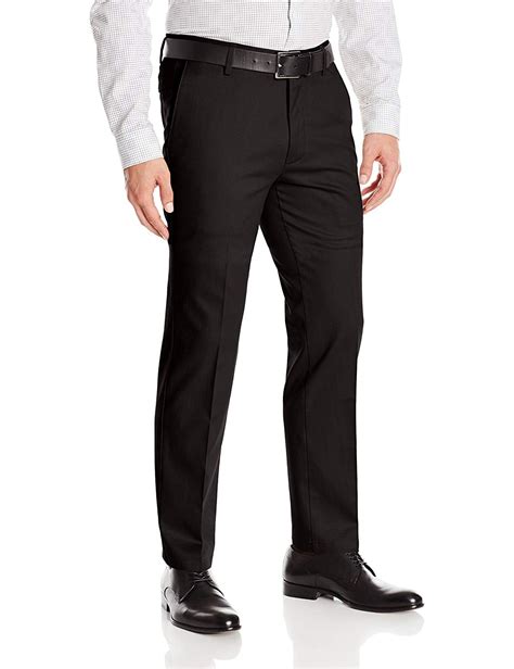 Boltini Italy Men's Flat Front Slim Fit Slacks Trousers Dress Pants (Black, 38x30) - Walmart.com