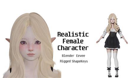 Elf - Realistic Female Character - Blender Eevee 3D Model by BlenderAnimeModel3D