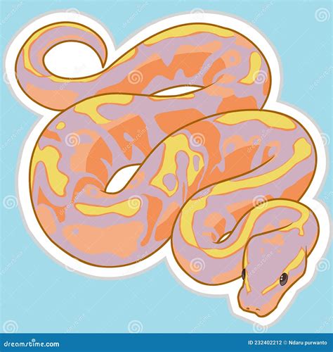 Ball python snake art stock illustration. Illustration of stickers - 232402212