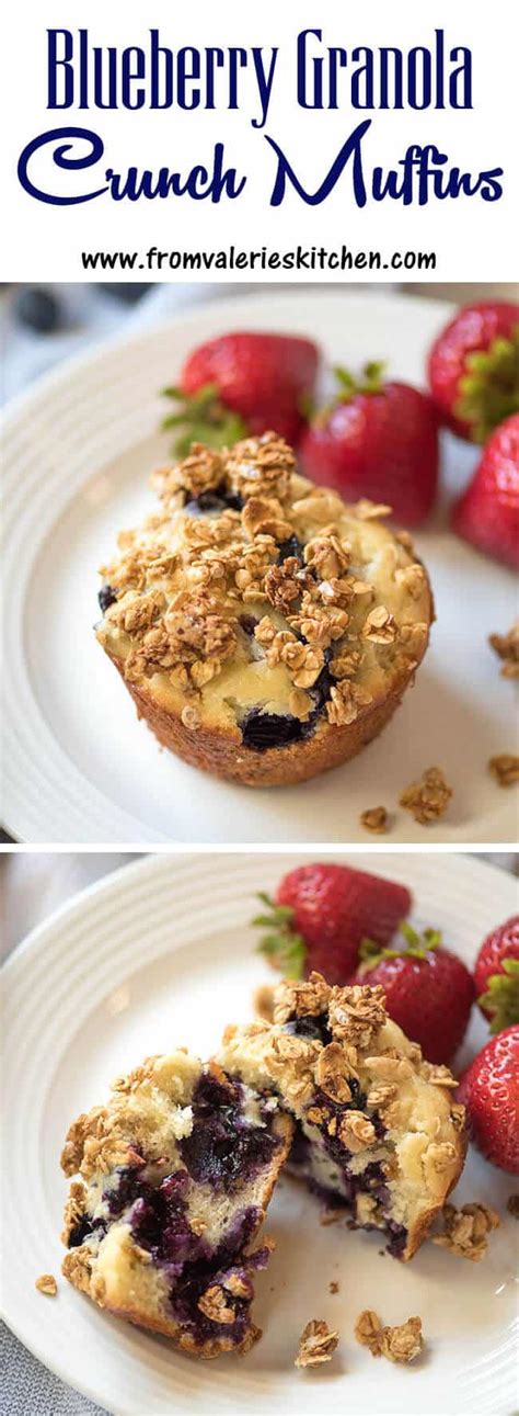 Blueberry Granola Crunch Muffins | Valerie's Kitchen