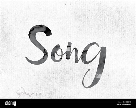 The word "Song" concept and theme painted in watercolor ink on a white paper Stock Photo - Alamy