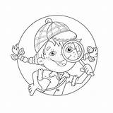 Detective Coloring Pages For Kids sketch template