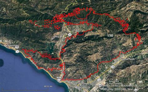 Thomas Fire Update Map – Map Of The Usa With State Names