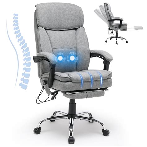 Buy HOMREST Reclining Chair with Massage, Ergonomic Office Breathable Fabric Executive Computer ...