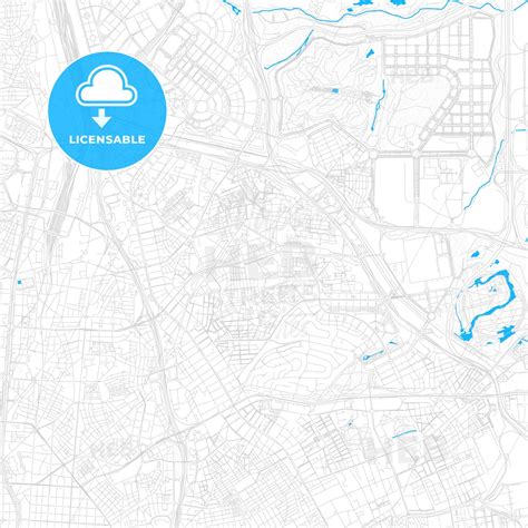 Hortaleza, Spain PDF vector map with water in focus - HEBSTREITS