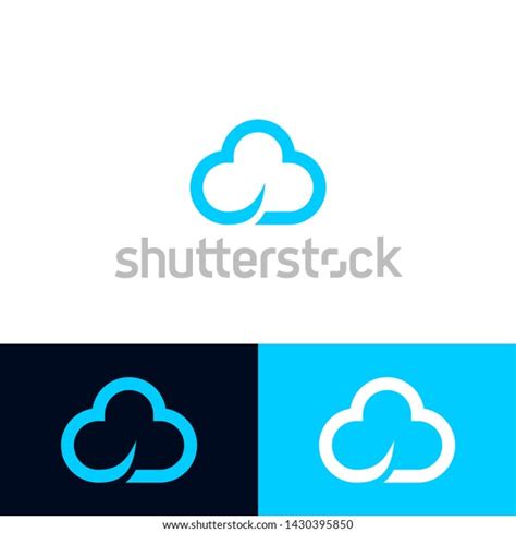 Creative Simple Modern Cloud Logo Design Stock Vector (Royalty Free) 1430395850