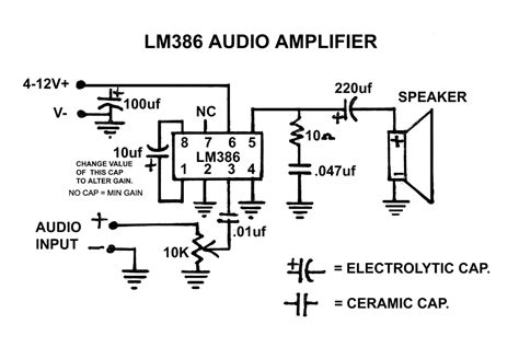 Audio Amplifier Using Lm386 Circuit Diagram