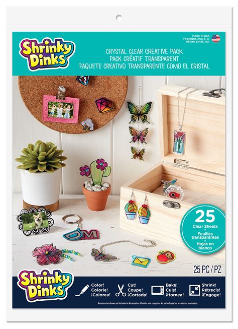 Shrinky Dink Paper, Cridoz 50Pcs Shrinky Dink Sheets Shrink Plastic Film For Keychains And Kids ...