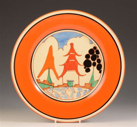 Clarice Cliff ‘Kew’ 10" Plate, c1933 | Clarice cliff, Art deco design, Cliff