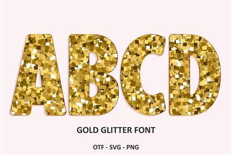 Gold Glitter Font by Font Craft Studio · Creative Fabrica