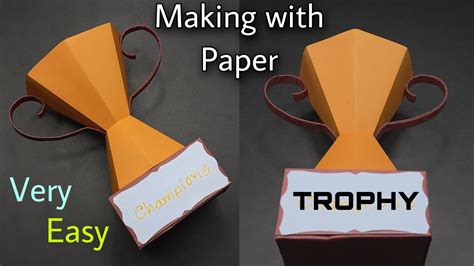 How to make a Trophy with Paper | Paper Trophy | Paper Craft | How to ...