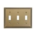 Amerelle 84TTTRB Steps Cast Metal Triple Toggle Wallplate, Rustic Brass ...