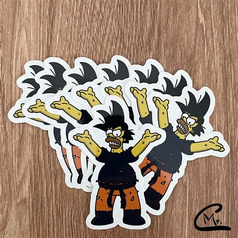 Homer X Goku Dragonball Z X the Simpsons Mashup Spirit Bomb Vinyl Sticker Dragonball Z Sticker ...