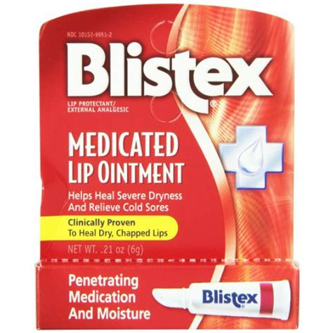 5 Pack Blistex Medicated Lip Ointment for Dryness and Cold Sores, 0 ...