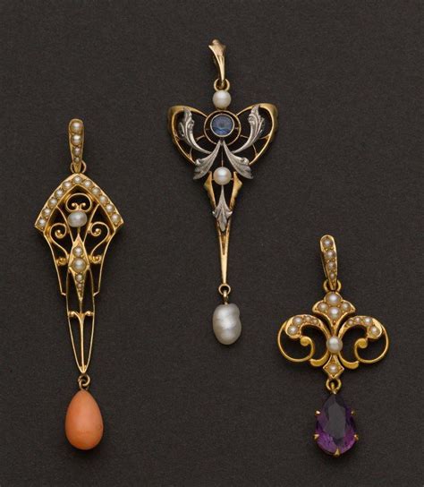 Three Art Nouveau Pendants. : r/ArtNouveau