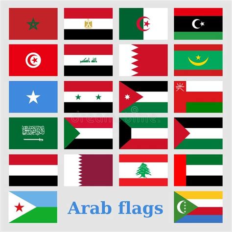 Set of Arab flags stock illustration in 2021 | Flag, Arab states, English vocabulary words