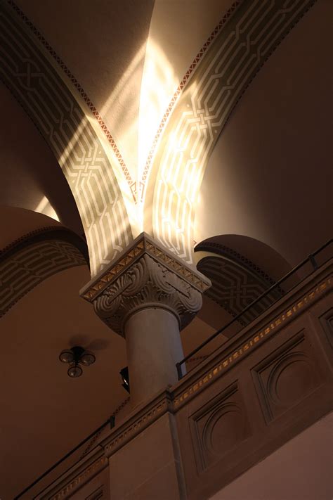 Download free photo of Pillar,construction art,synagogue,light effect ...