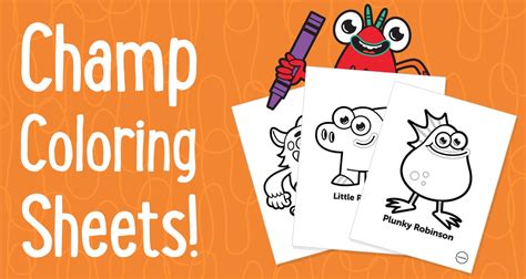 GoNoodle on Twitter: "Extra! Extra! Champ coloring sheets and bookmarks ...