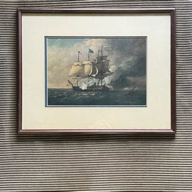 Naval Battle 1812 Lithograph Painting Thomas Whitcombe Constitution ...