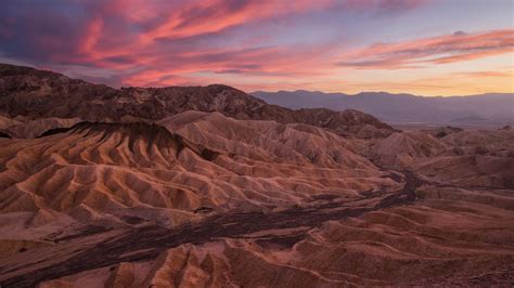 Zabriskie Point at sunset, Death Valley National Park, California, USA ...