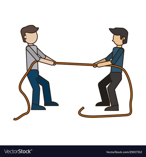 Men pulling rope Royalty Free Vector Image - VectorStock