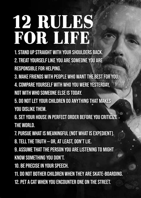 'Jordan Peterson 12 rules ' Poster, picture, metal print, paint by ...