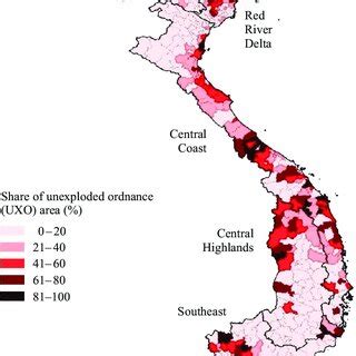 Unexploded ordnance map of Vietnam's mainland. | Download Scientific Diagram