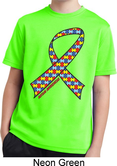 Autism Awareness Ribbon Kids Moisture Wicking Shirt - Autism Awareness Ribbon Kids Shirts