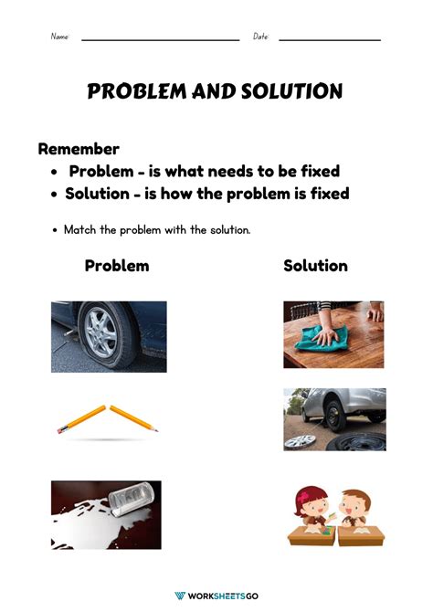 Problem And Solution Worksheets | WorksheetsGO