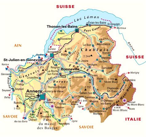 Carte du département Haute-Savoie