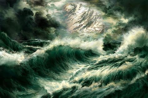 Stormy Seas of an Earth Like Moon by ValentiniaK on DeviantArt