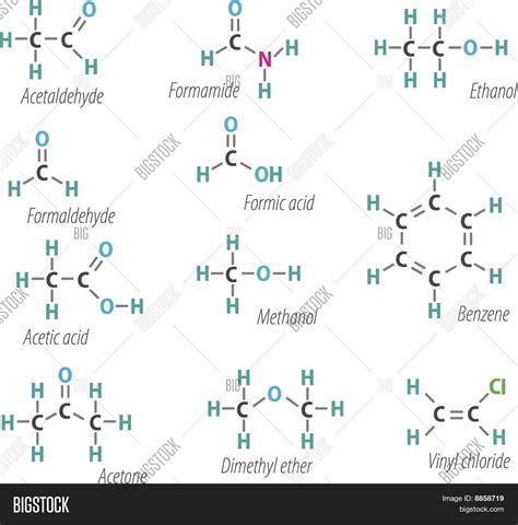 Set Simple Chemical Formulas Vector & Photo | Bigstock