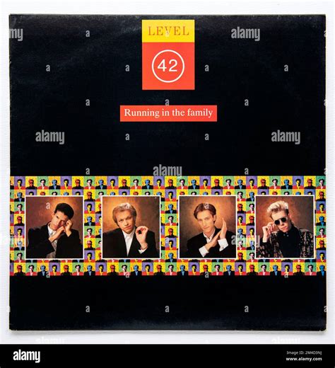 LP cover of Running in the Family, the seventh studio album by British group Level 42, which was ...