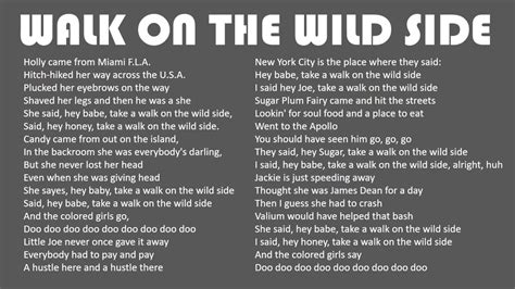 Walk on the Wild Side - Lou Reed - with Lyrics by El Albionauta - YouTube