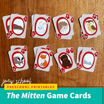 The Mitten Game Cards, Literacy, Math, Sequencing, Pre-K, Kinder, Matching