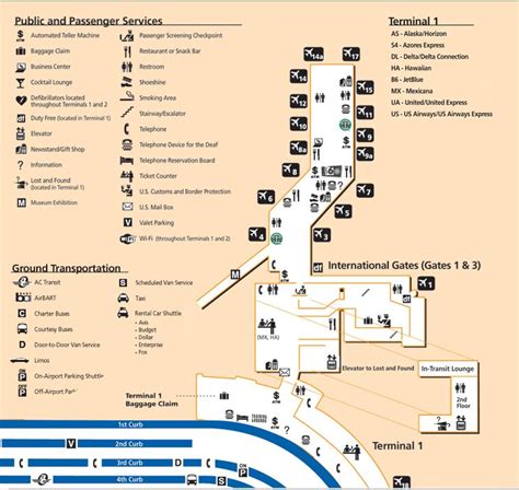 Oakland Airport Terminal Map - United States Map