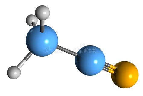 3D Image of Acetonitrile Skeletal Formula Stock Illustration ...